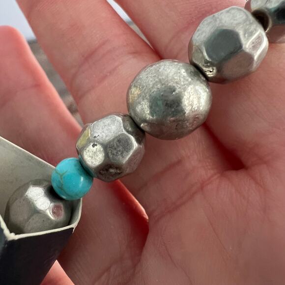 Melrose and Market Semi Precious Silver & Turquoise Beaded Bracelet NWT - Picture 4 of 8